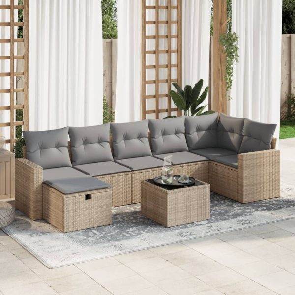 Loungeset Met Kussens Poly Rattan - Afbeelding 14