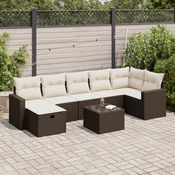 Loungeset Met Kussens Poly Rattan - Afbeelding 15