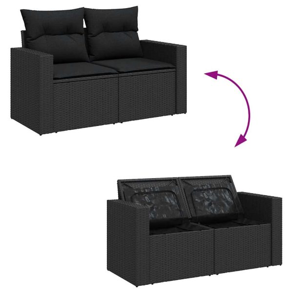 6-Delige Loungeset Met Kussens Poly Rattan - Afbeelding 7