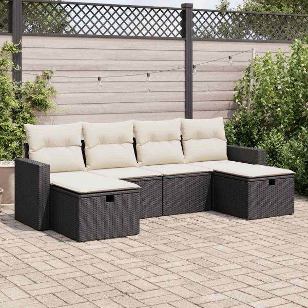 6-Delige Loungeset Met Kussens Poly Rattan - Afbeelding 16