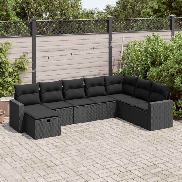 Loungeset Met Kussens Poly Rattan - Afbeelding 24