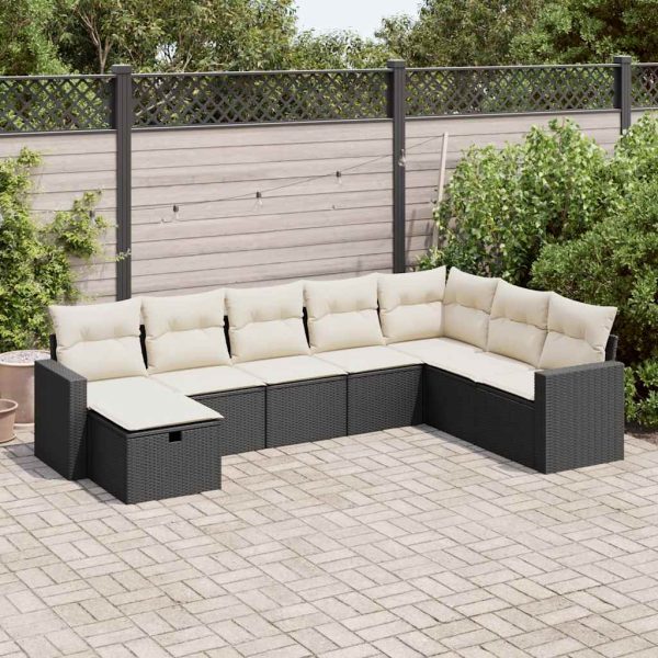 Loungeset Met Kussens Poly Rattan - Afbeelding 23