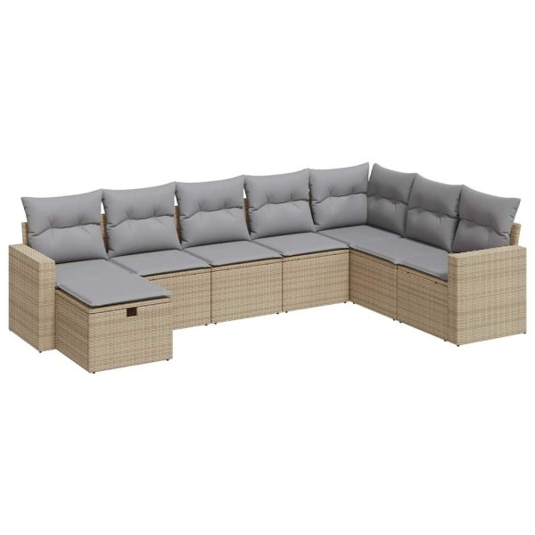 Loungeset Met Kussens Poly Rattan - Afbeelding 2