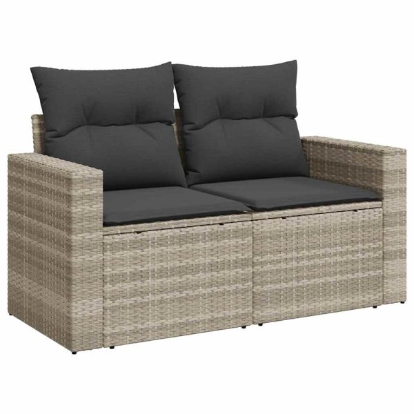 Loungeset Met Kussens Poly Rattan - Afbeelding 5