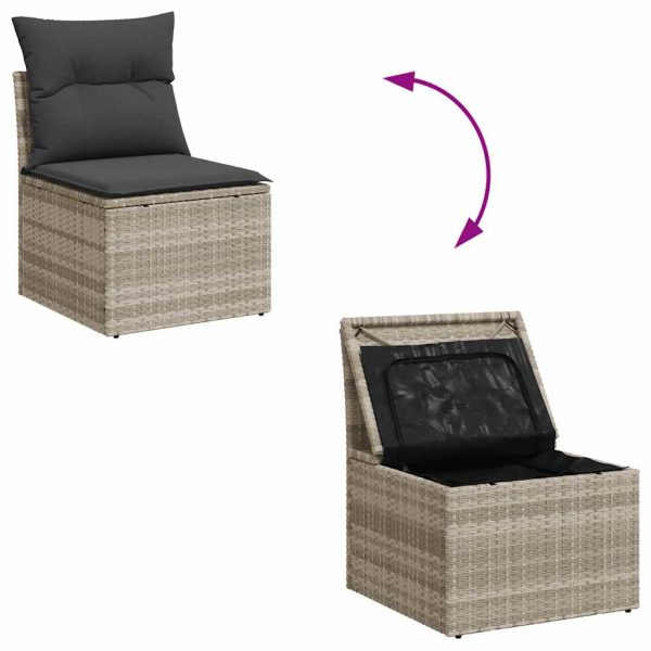 Loungeset Met Kussens Poly Rattan - Afbeelding 7