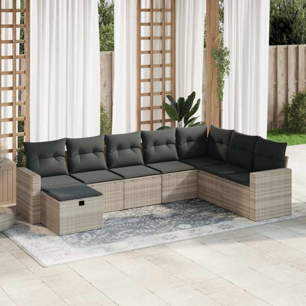 Loungeset Met Kussens Poly Rattan - Afbeelding 22