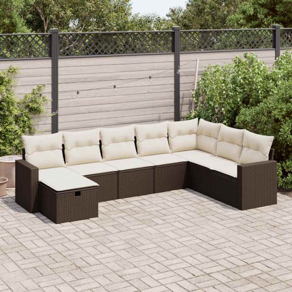 Loungeset Met Kussens Poly Rattan - Afbeelding 21