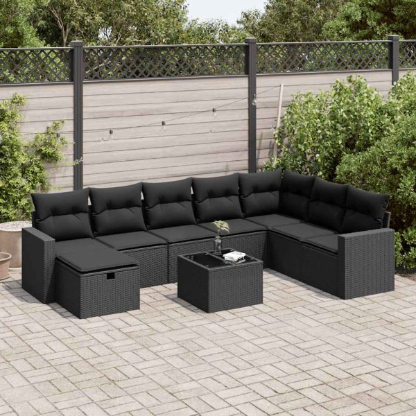 Loungeset Met Kussens Poly Rattan - Afbeelding 18