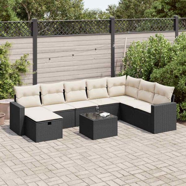 Loungeset Met Kussens Poly Rattan - Afbeelding 14