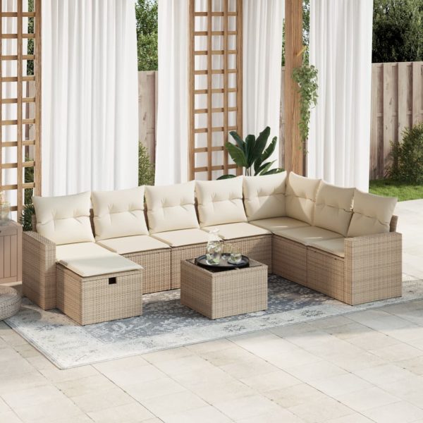 Loungeset Met Kussens Poly Rattan - Afbeelding 13