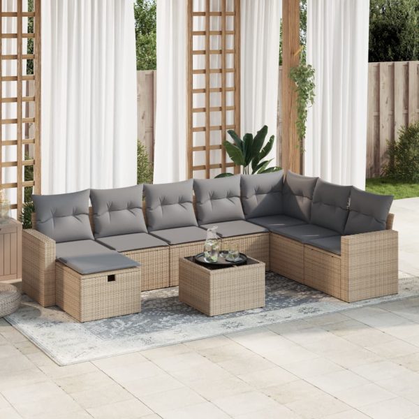 Loungeset Met Kussens Poly Rattan - Afbeelding 16