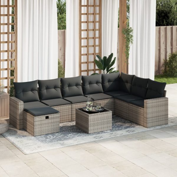 Loungeset Met Kussens Poly Rattan - Afbeelding 15