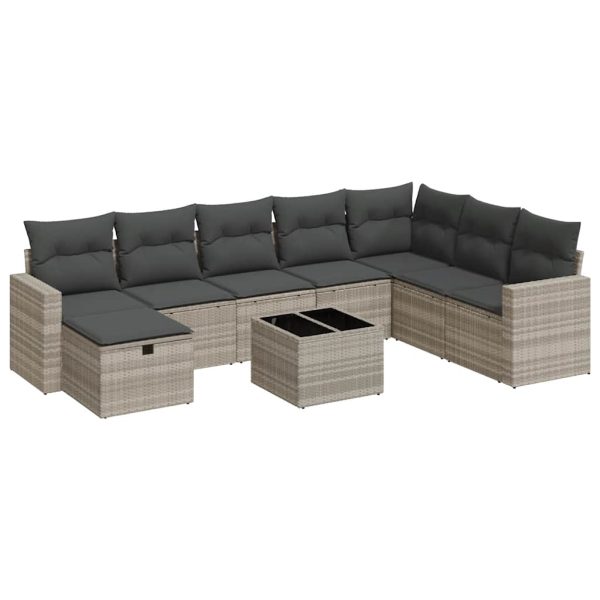 Loungeset Met Kussens Poly Rattan - Afbeelding 19