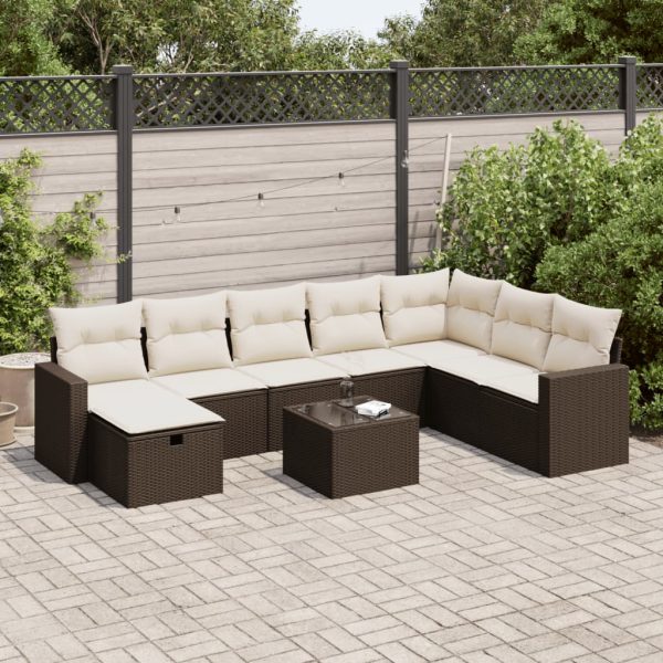 Loungeset Met Kussens Poly Rattan - Afbeelding 17