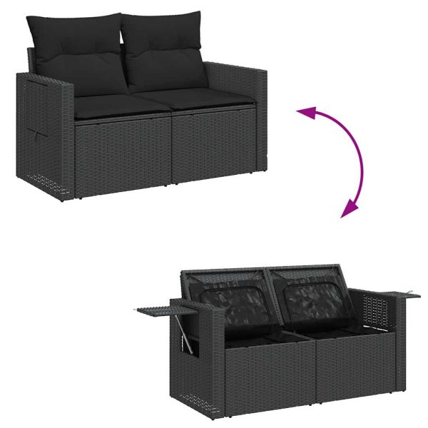 4-Delige Loungeset Met Kussens Poly Rattan - Afbeelding 7