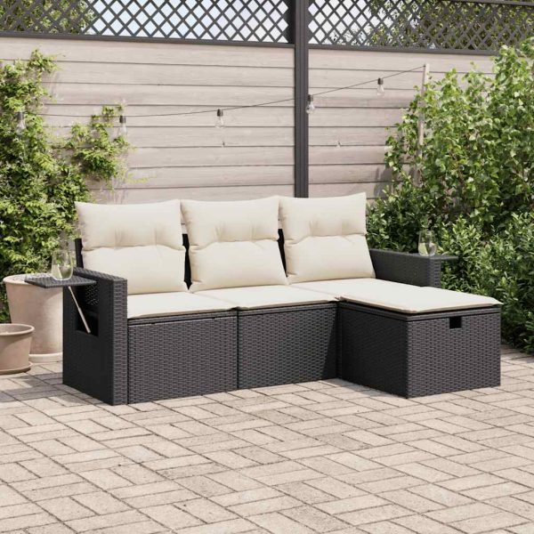 4-Delige Loungeset Met Kussens Poly Rattan - Afbeelding 14