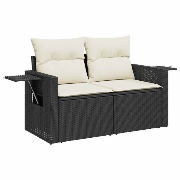 Loungeset Met Kussens Poly Rattan - Afbeelding 4