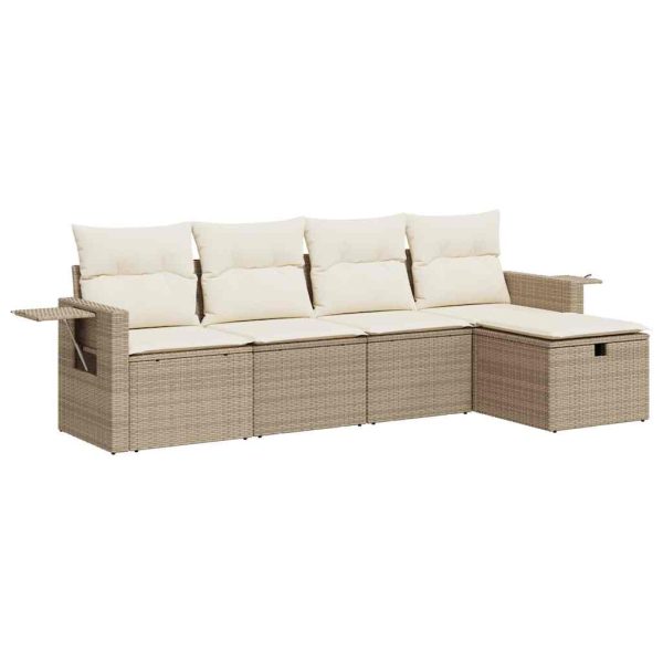 Loungeset Met Kussens Poly Rattan - Afbeelding 2