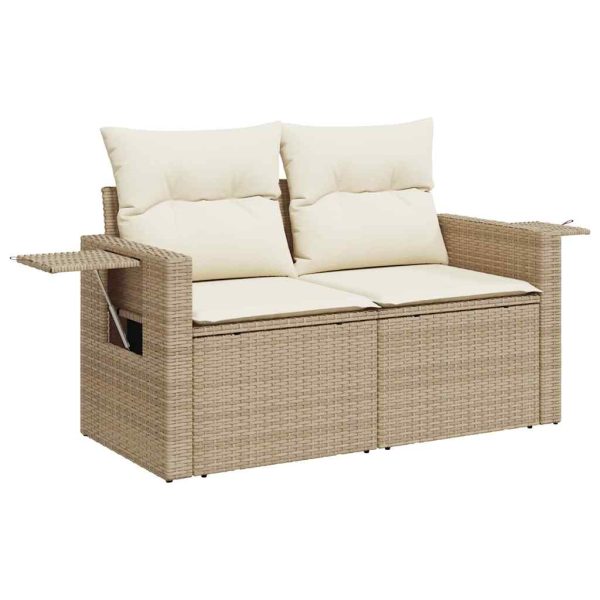 Loungeset Met Kussens Poly Rattan - Afbeelding 4