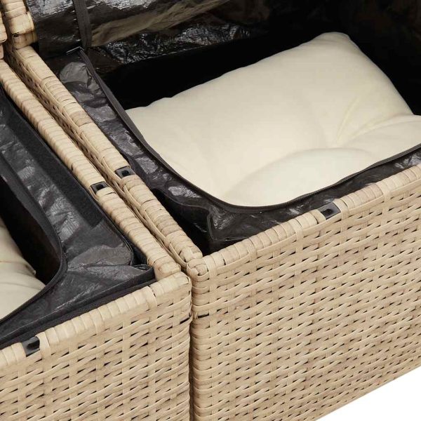 Loungeset Met Kussens Poly Rattan - Afbeelding 11