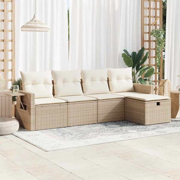 Loungeset Met Kussens Poly Rattan