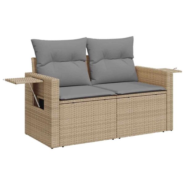 Loungeset Met Kussens Poly Rattan - Afbeelding 4