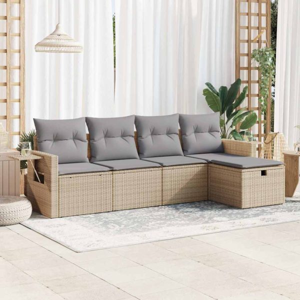 Loungeset Met Kussens Poly Rattan