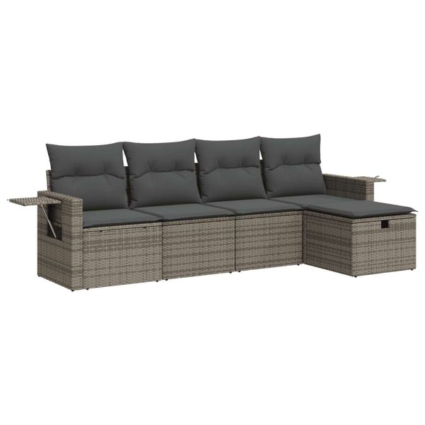 Loungeset Met Kussens Poly Rattan - Afbeelding 2