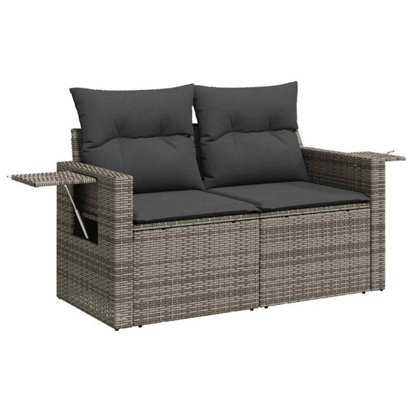 Loungeset Met Kussens Poly Rattan - Afbeelding 4