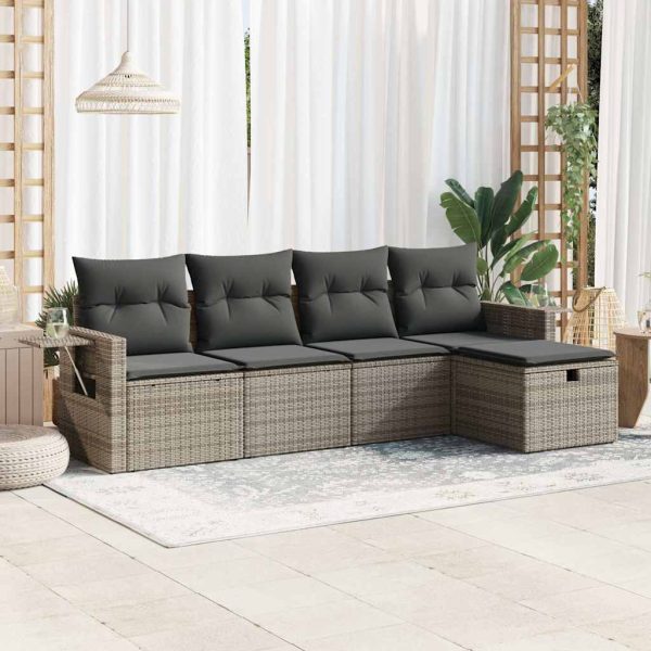 Loungeset Met Kussens Poly Rattan - Afbeelding 24