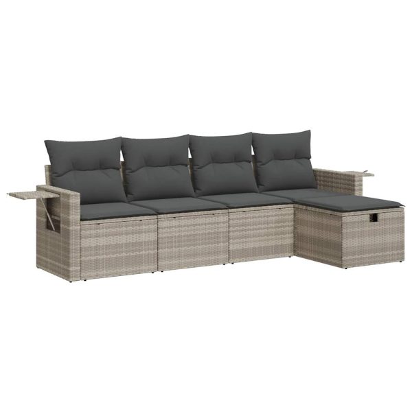 Loungeset Met Kussens Poly Rattan - Afbeelding 2