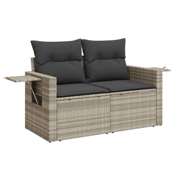 Loungeset Met Kussens Poly Rattan - Afbeelding 4