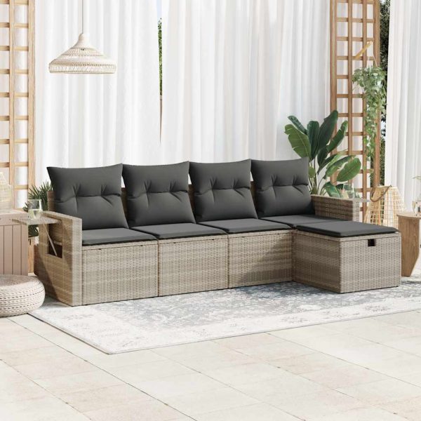 Loungeset Met Kussens Poly Rattan