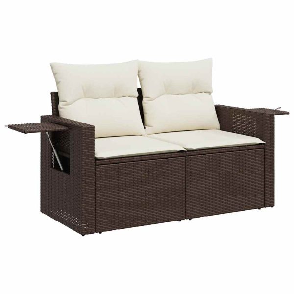 Loungeset Met Kussens Poly Rattan - Afbeelding 4