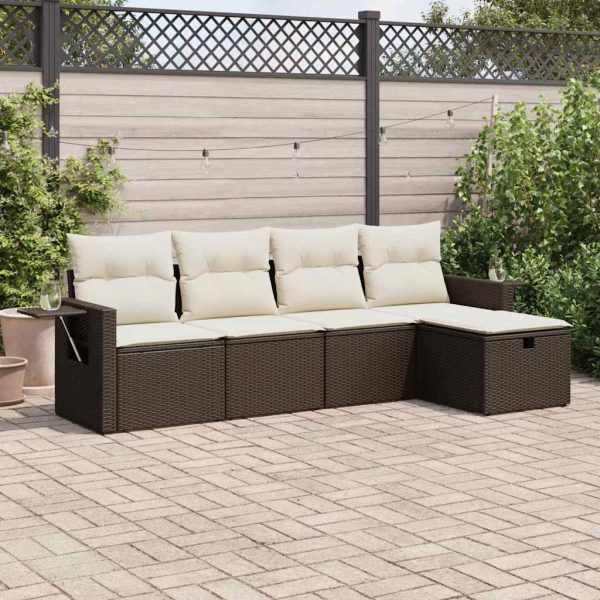 Loungeset Met Kussens Poly Rattan - Afbeelding 23