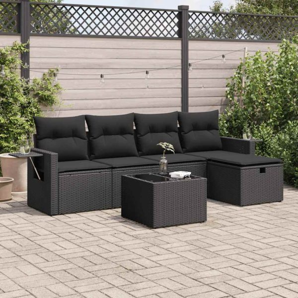 Loungeset Met Kussens Poly Rattan - Afbeelding 19