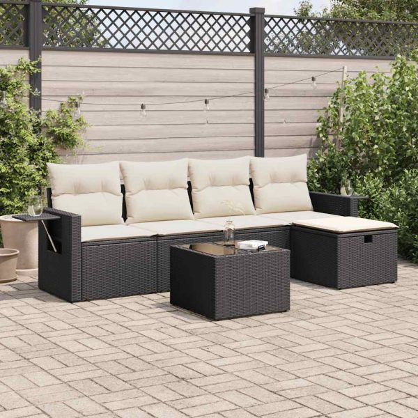 Loungeset Met Kussens Poly Rattan - Afbeelding 15