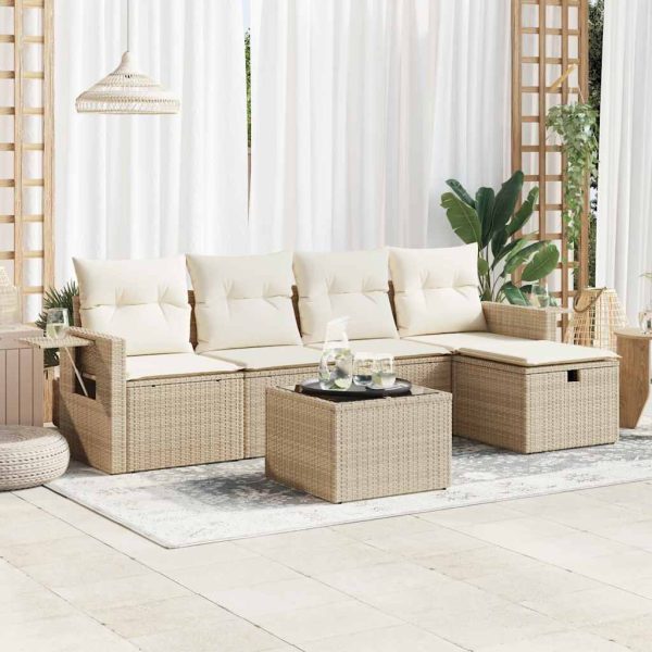 Loungeset Met Kussens Poly Rattan - Afbeelding 17