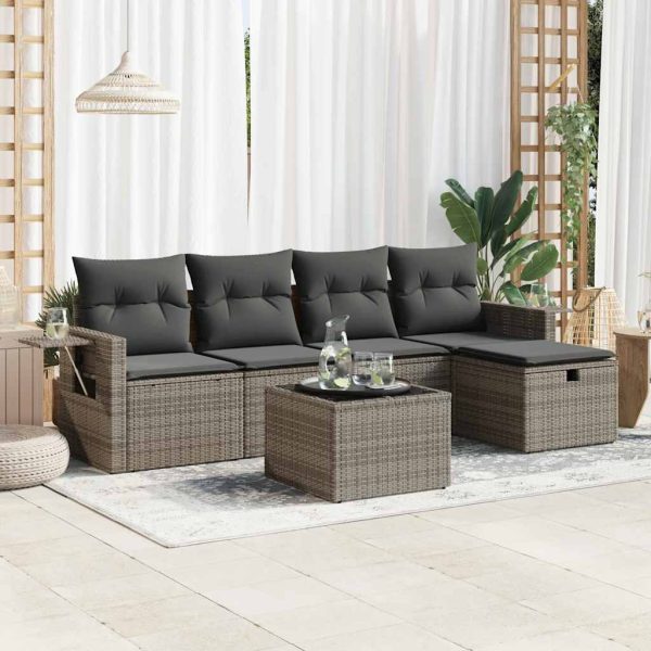 Loungeset Met Kussens Poly Rattan - Afbeelding 18