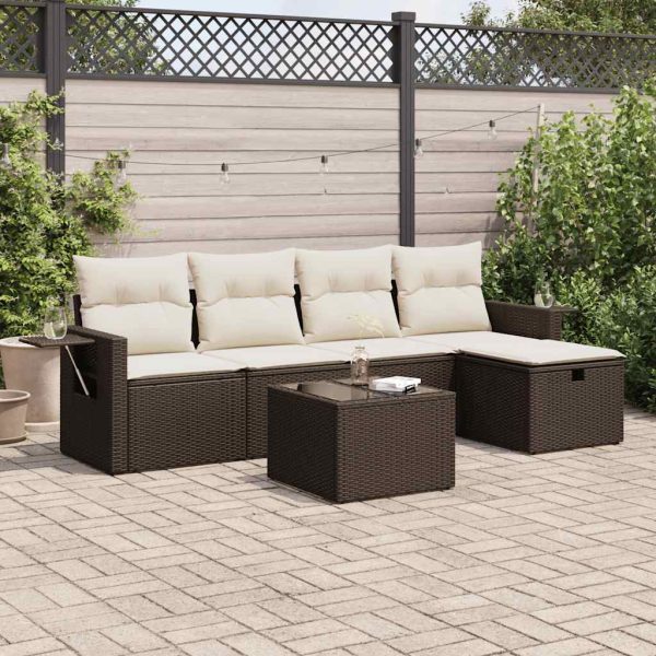 Loungeset Met Kussens Poly Rattan - Afbeelding 16