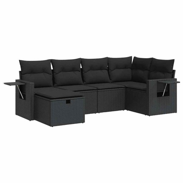 Loungeset Met Kussens Poly Rattan - Afbeelding 2