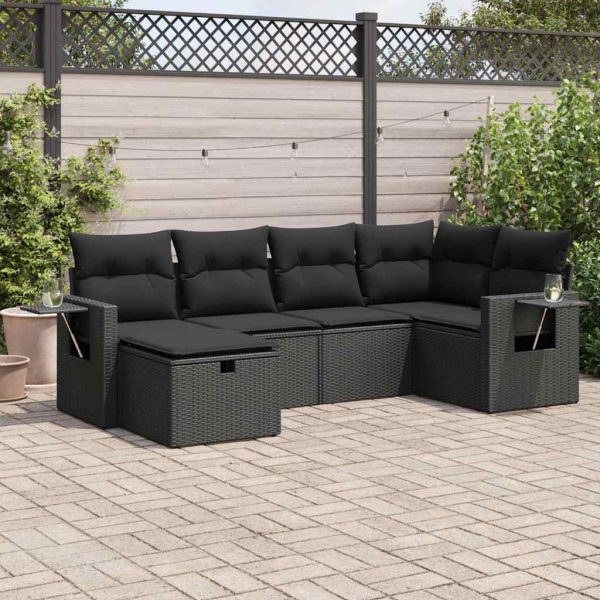 Loungeset Met Kussens Poly Rattan - Afbeelding 22