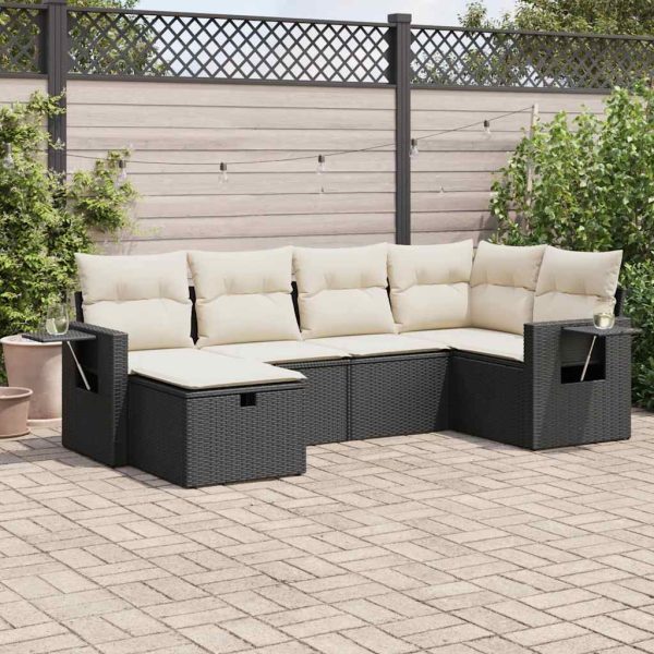 Loungeset Met Kussens Poly Rattan - Afbeelding 25