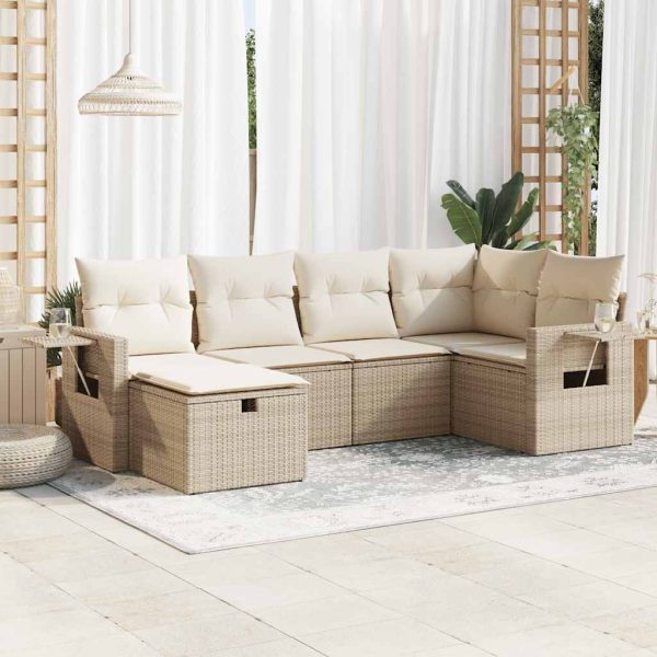 Loungeset Met Kussens Poly Rattan - Afbeelding 20