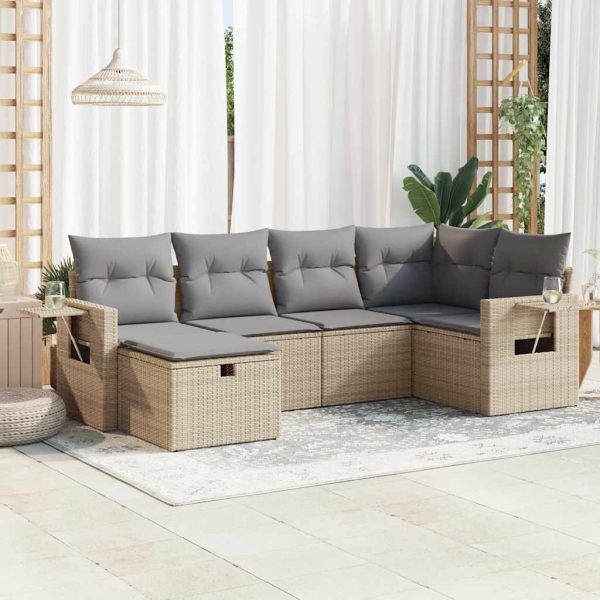 Loungeset Met Kussens Poly Rattan - Afbeelding 23