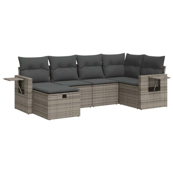 Loungeset Met Kussens Poly Rattan - Afbeelding 2