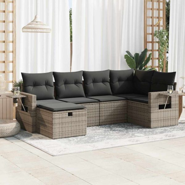 Loungeset Met Kussens Poly Rattan - Afbeelding 24