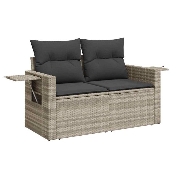 Loungeset Met Kussens Poly Rattan - Afbeelding 5