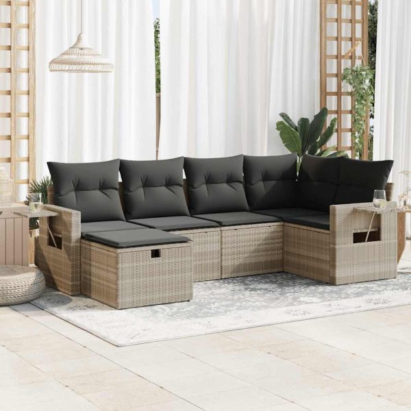 Loungeset Met Kussens Poly Rattan - Afbeelding 21