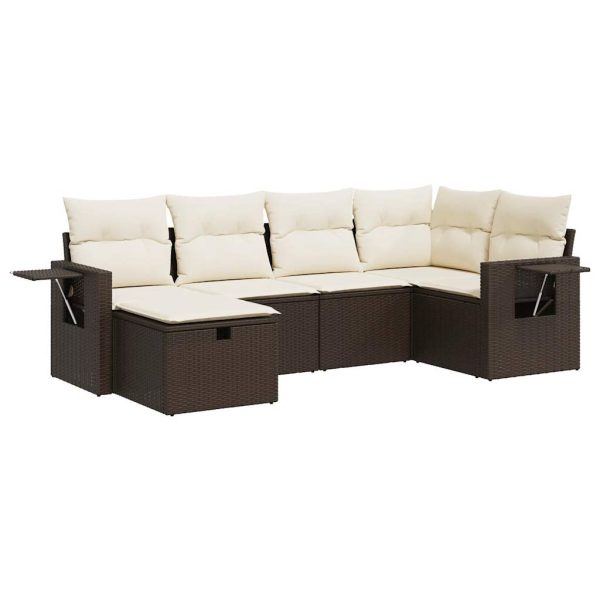 Loungeset Met Kussens Poly Rattan - Afbeelding 2